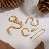 YF7026 Fashion Women Jewelry Hypoallergenic 18K PVD Gold Plated Stainless Steel Zircon Chain Tassel Pearl Drop Earring