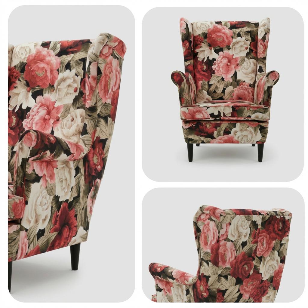 Ohrensessel Ari Spring Print mit Muster im skandinavischen Stil – Family Meble