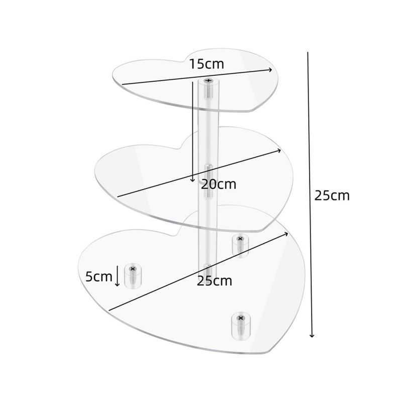 AEE2-3 Tier Cupcake Stand With Base, Acrylic Cake Stand, Cupcake Tower Stand,Display For Pastry Wedding Birthday Partys