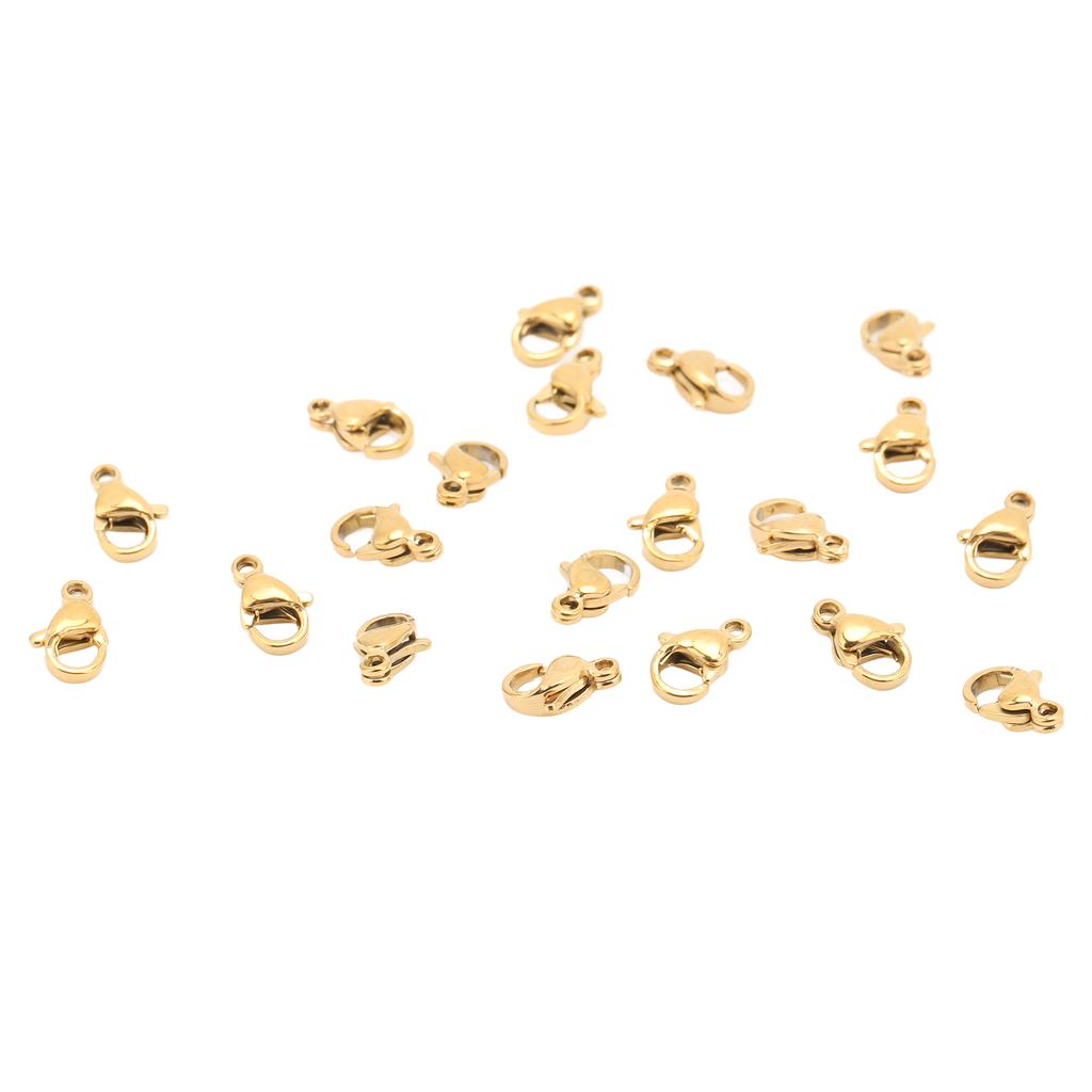 20 Pcs Lobster Clasp Vacuum Plating Stainless Steel Gold Lobster Buckle DIY Jewelry Connection Buckle