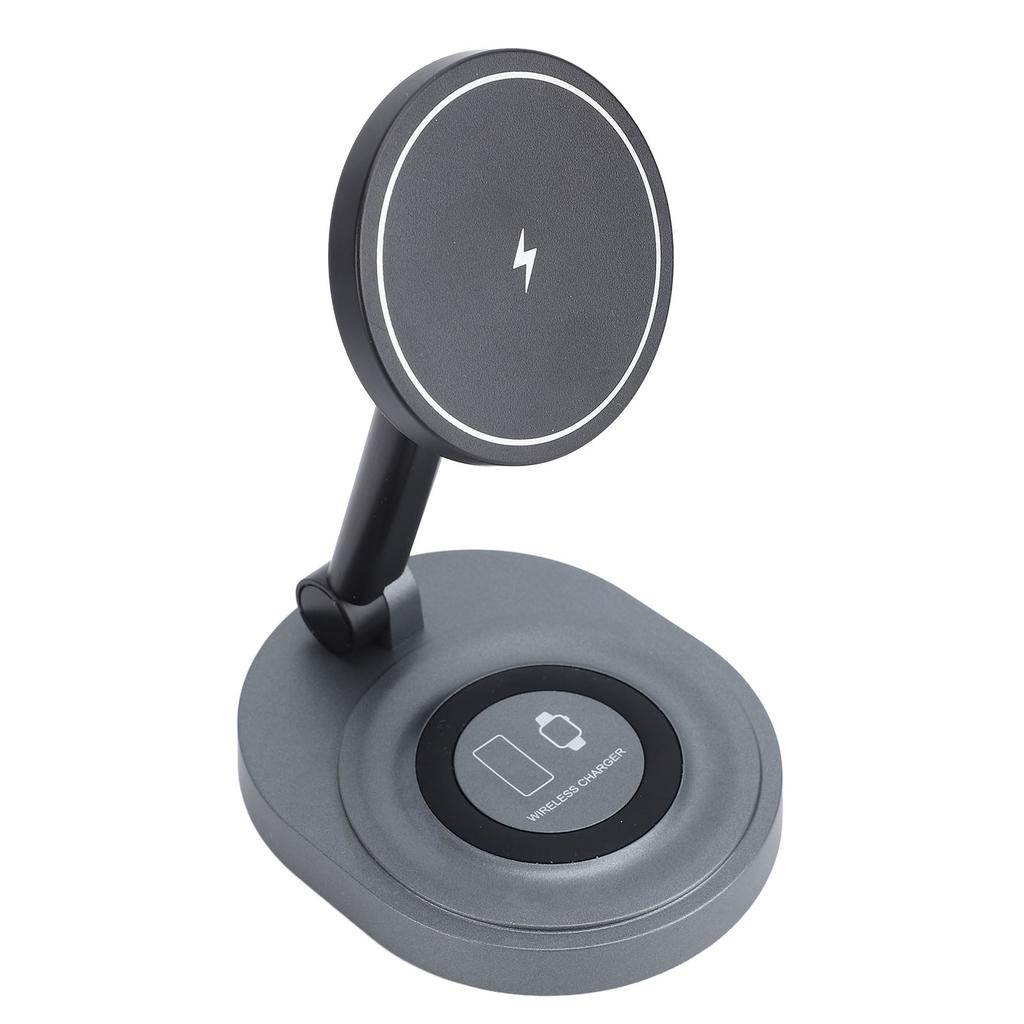 Magnetic Wireless Charger Station 360 Degree Rotating Fast Charging LED Indicator Light Wireless