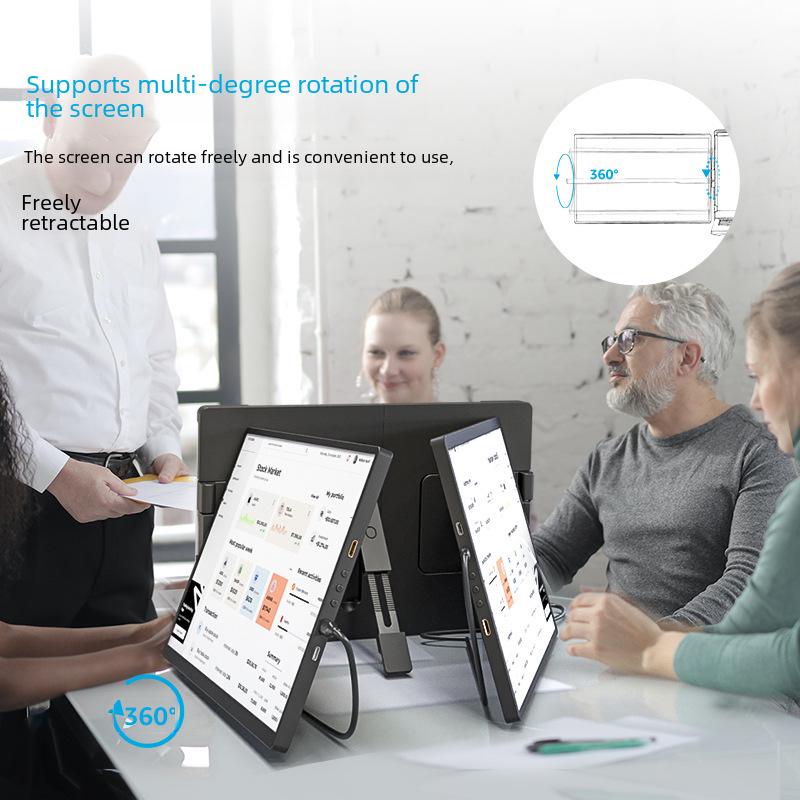 High-Definition Dual-Screen Portable Display for Notebook Split Screen Trading and Extended Viewing