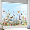 Green Plants, Flowers, Butterfly Wall Stickers Window Stickers Glass Window Room Decoration Electrostatic Stickers