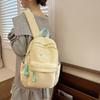Student Schoolbag Women's Nylon Backpack Lightweight Solid Color Backpack Travel Bag