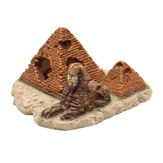 Fish Tank Decoration Colorfast Anti-Deformed Fall-resistant No Pollution Pyramid Sphinx Porous Rockery