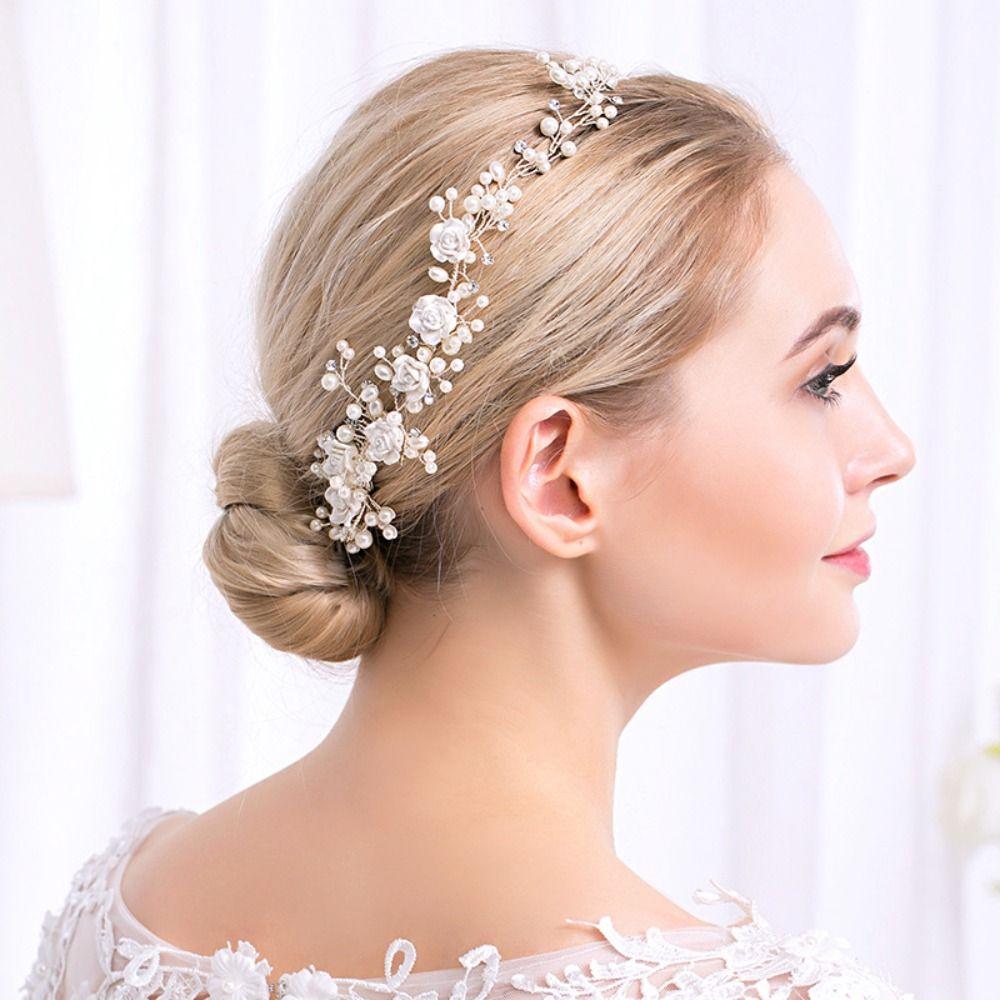 Exquisite Bridal Headwear Flower Pearl Wedding Headwear Fashion Bridal Headdress  Hair Accessories