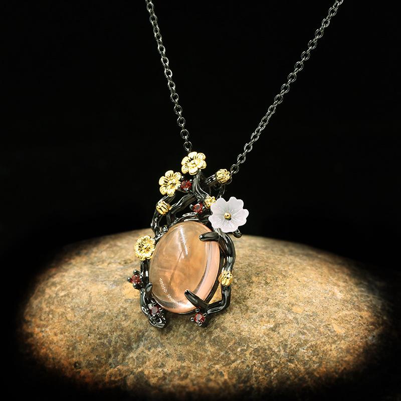 High Fashion MS Black Gold Necklace Zircon Egg Earrings Wedding Party Travel Accessories Gifts