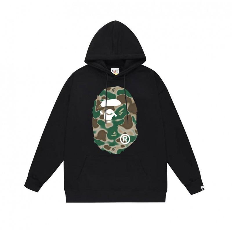 Mens Womens Streetwear Hoodie With Japanese Style Bape Print Loose Fit Cotton Pullover Winter