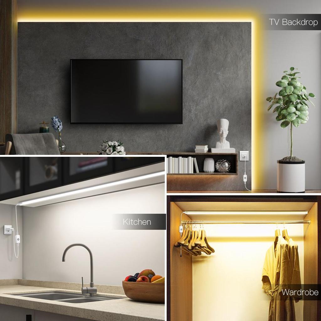 Flexible Rope LED COB Night Light Usb Lamp Touch Dimmable Neon Lights Kitchen Decoration Home Cabinet Wall Decor Lamparas Gift