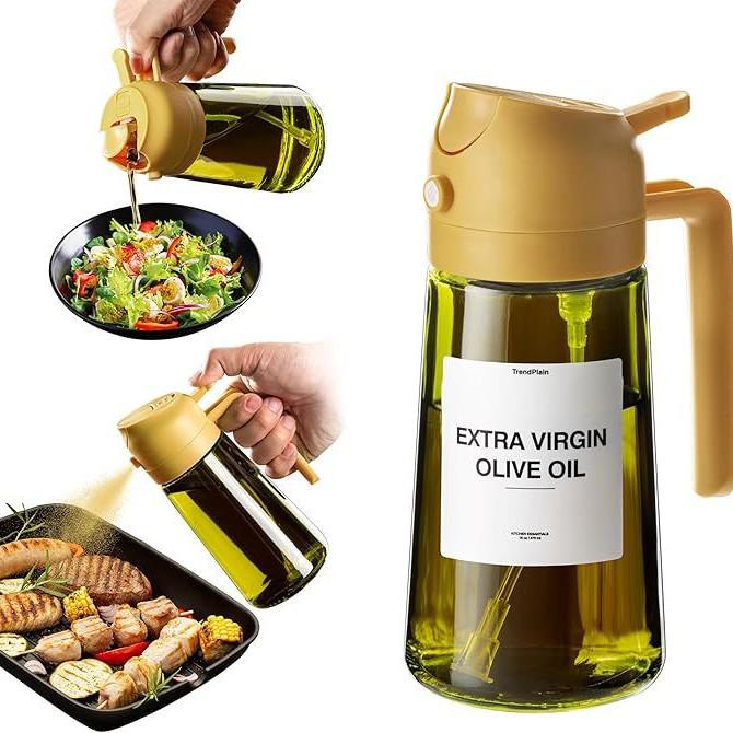 Dual-Use Non-Drip Thickened Atomizable Oil Spray Pot for Kitchen