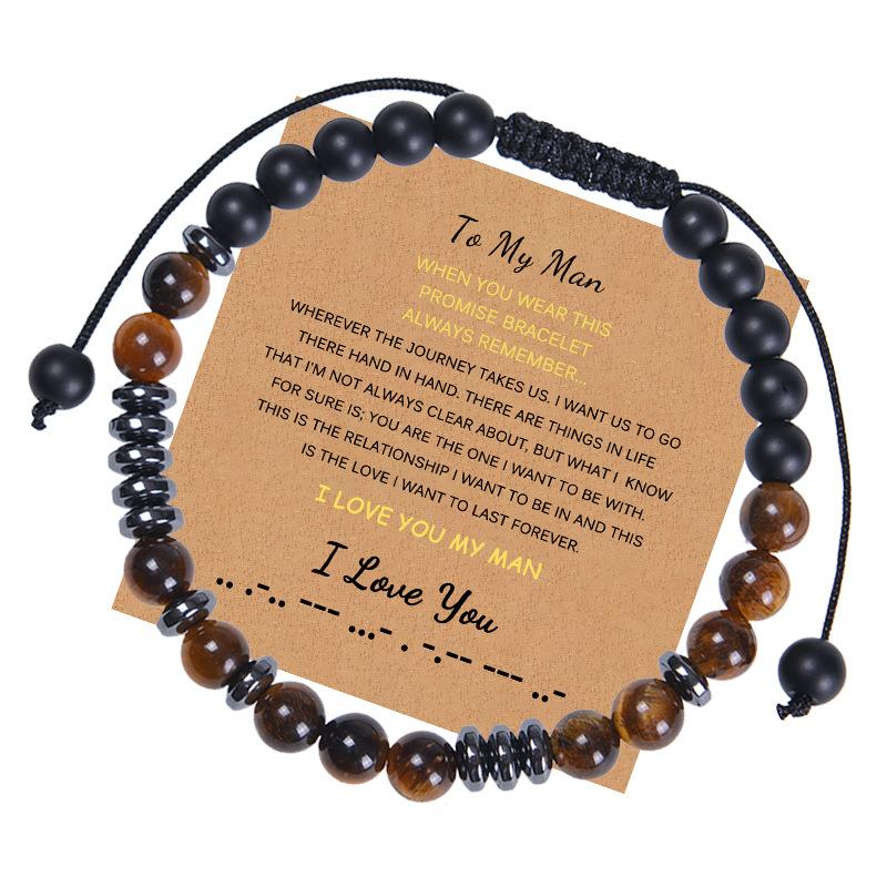 JYL TS Bracelet Custom Photo  Heart Charm Preserves Love & Memories To My Man-Morse Code