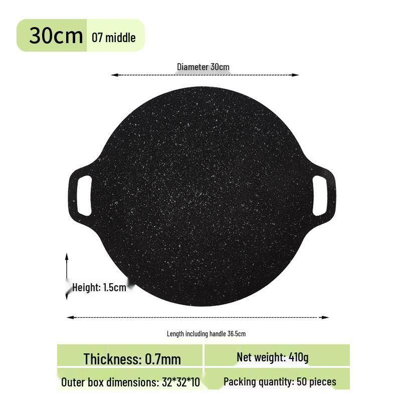 Portable Non-stick Korean BBQ Griddle - Outdoor Camping Stove Top Round Teppanyaki Grill Pan