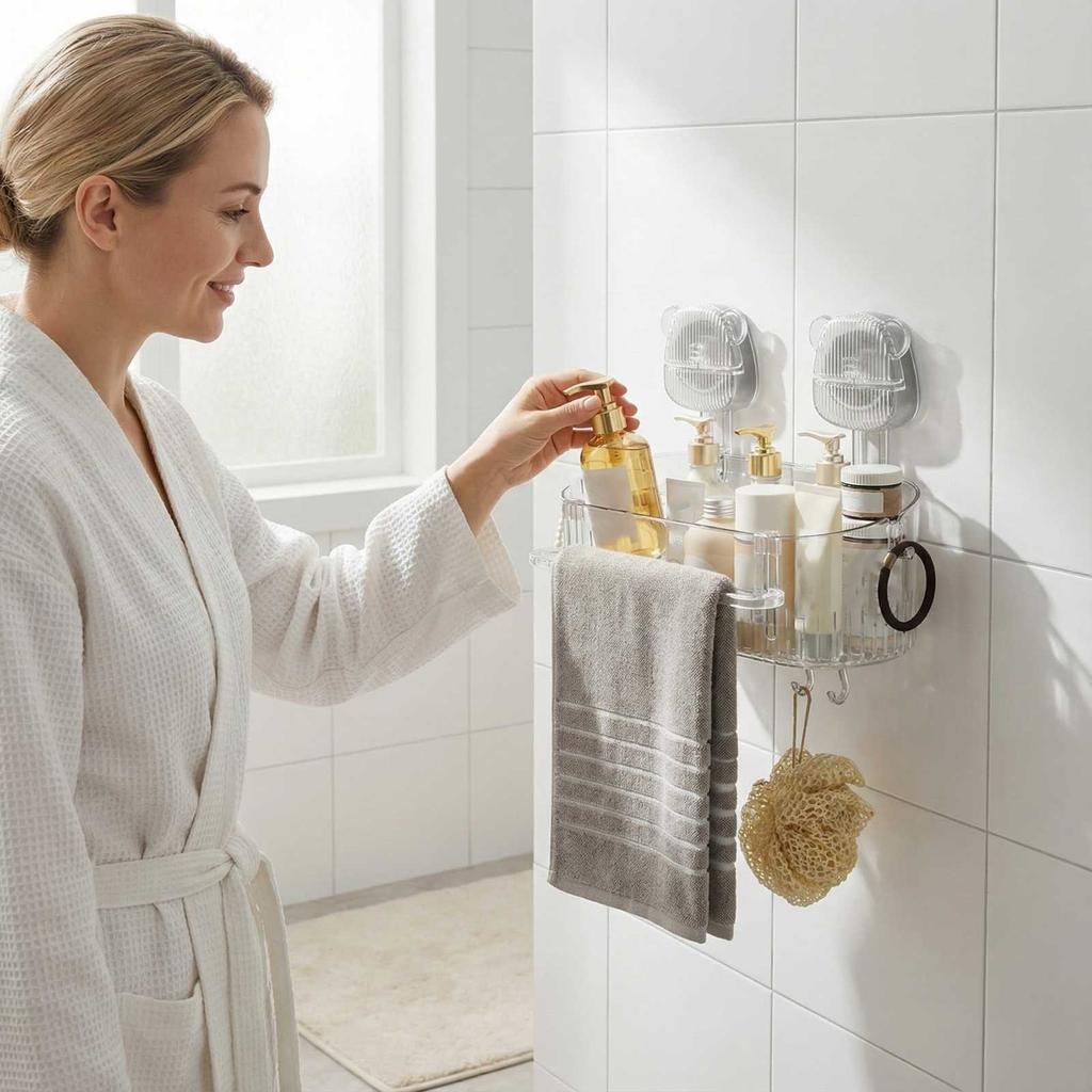 Sucker Shelf No-Drill Wall-Mounted Bathroom Storage Box