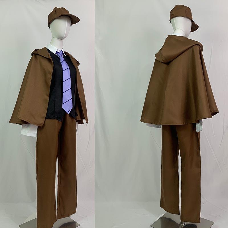 Edogawa Ranpo Cosplay Kostým Detektivní Uniforma Oblek Edogawa Rampo Oblečení S Kloboukem Pro Halloween Comic Con