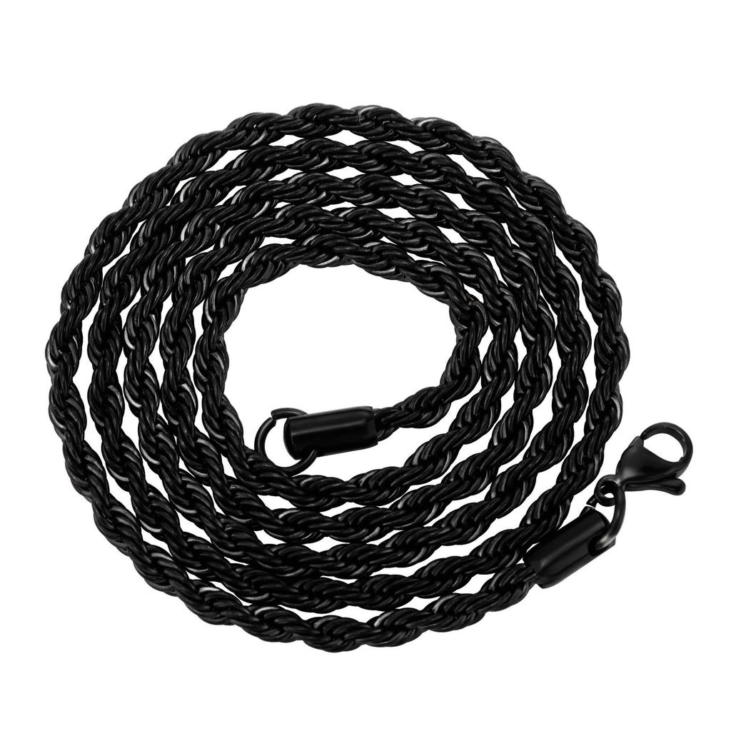 2/3/4/5/6 MM Rope Chain Necklaces For Men Women Twisted Sigapore Links Choker Basic Casual Punk Rock Stainless Steel Jewelry