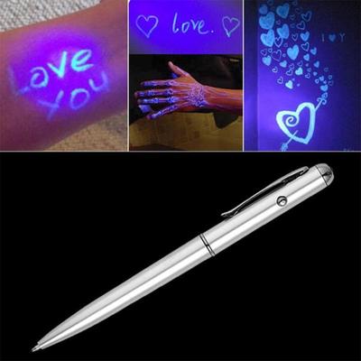 Farbloser Textmarker Unsichtbarer Tintenstift Leuchtender Lichtstift 2 In1 Kugelschreiber Magic Spy Pen