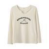 Plus Size Women's Shoulder Letter Print Long-sleeve T-shirt, Autumn New Loose Slimming Top 323110
