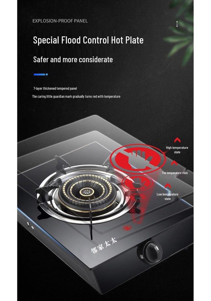 Home Energy-Saving Single Burner Gas Stove for LPG & Natural Gas