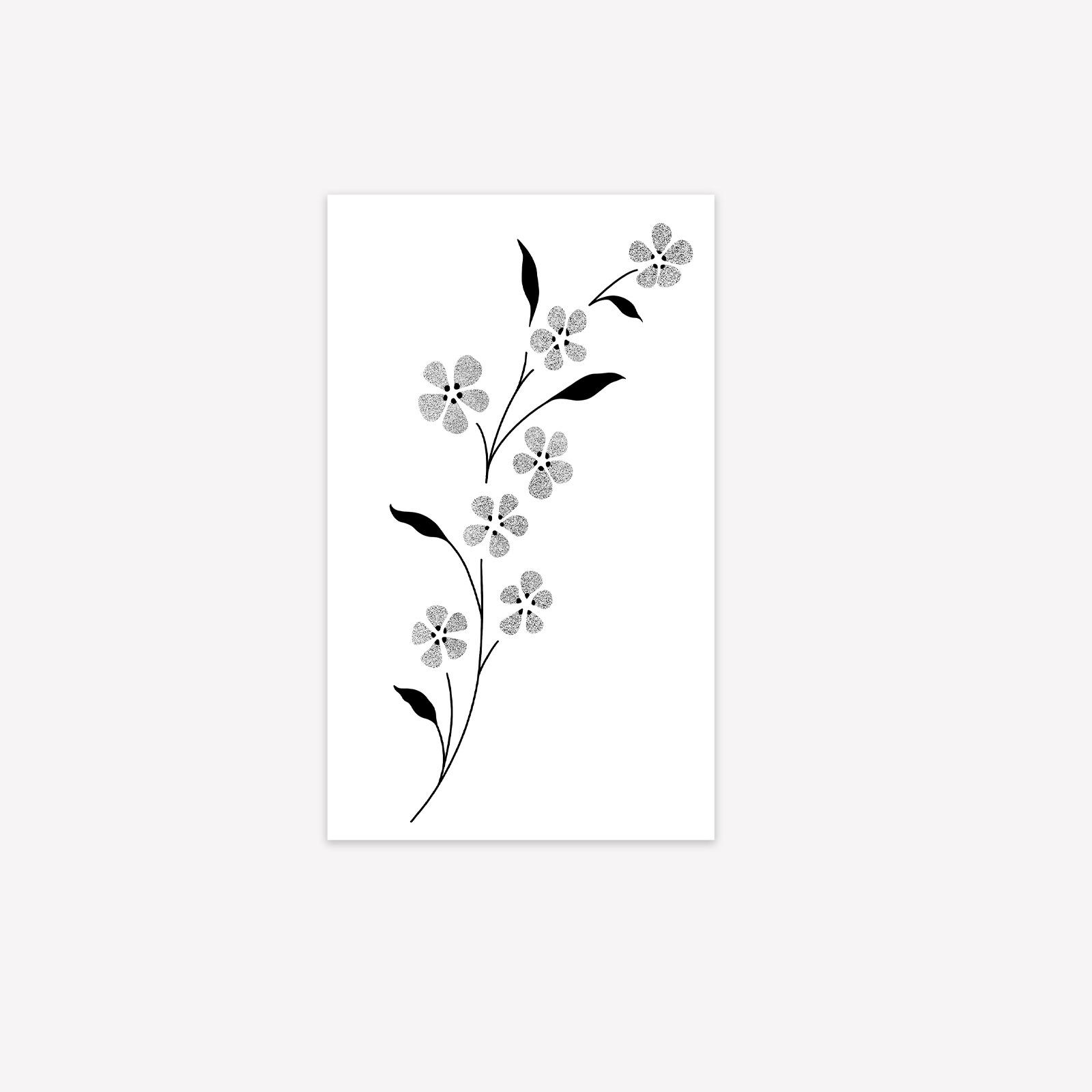 Flower Tattoo Sticker, Waterproof And Long-Lasting, Advanced Sense, Simple And Small, Fresh Waist, Abdomen And Ankle Tattoo Sticker. 9*15