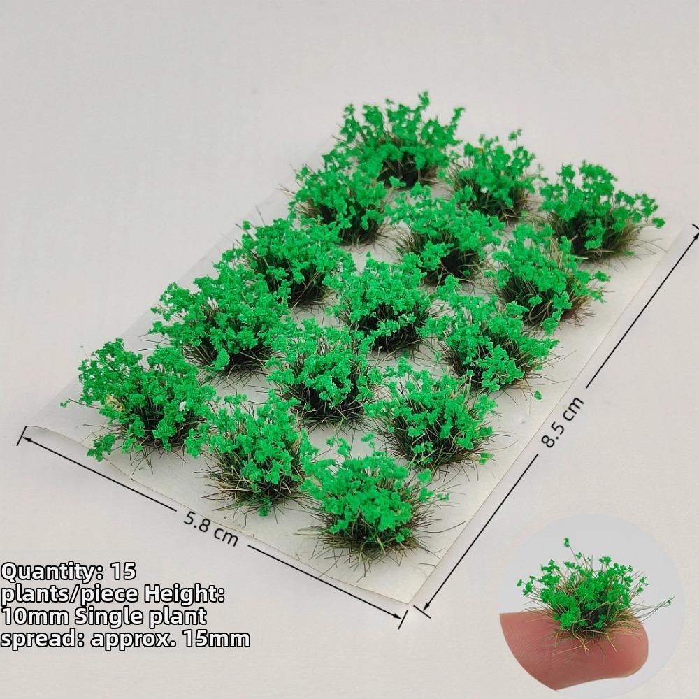 15pcs/box 10mm Grass Cluster Model Kit Multicolors Nylon Material Miniature Building Sand Table Flower 8.5*5.8cm diy