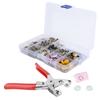 Snap Button Kit Colorful Brass Prong Press Stud Snap Fasteners with Installation Tool Set