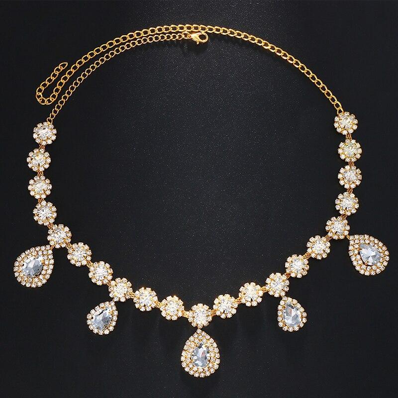 Vintage Trend Rhinestone Head Chain Forehead Headband Indian African Bohemian Hair Accesories Crystal Fringe Tiara Headdress