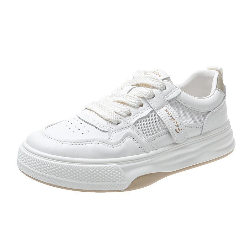 Mesh Breathable Women's Shoes Leather Soft-soled White Shoes Summer New Versatile Thick-soled Casual Sports Shoes