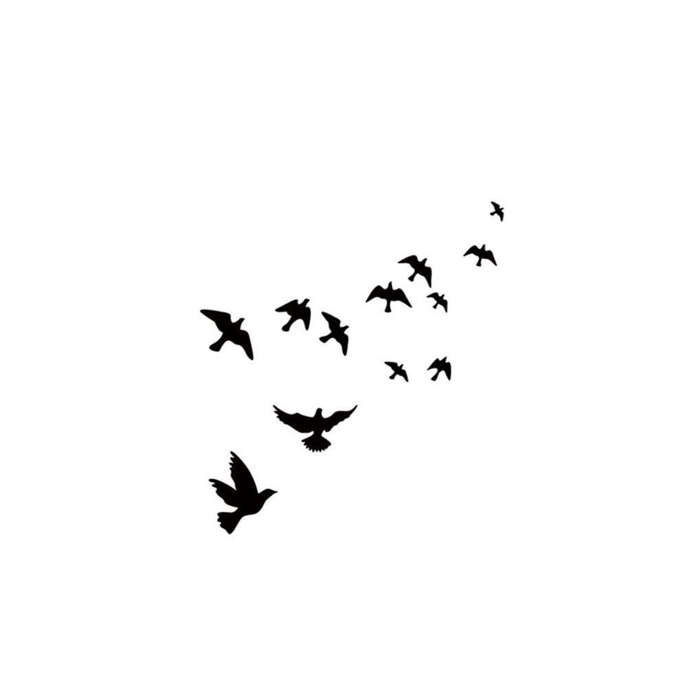 Group Of Birds Wall Sticker Black Carved Pvc Living Room Sofa Tv Background Decoration Mural Decals Art Stickers Home Wallpaper