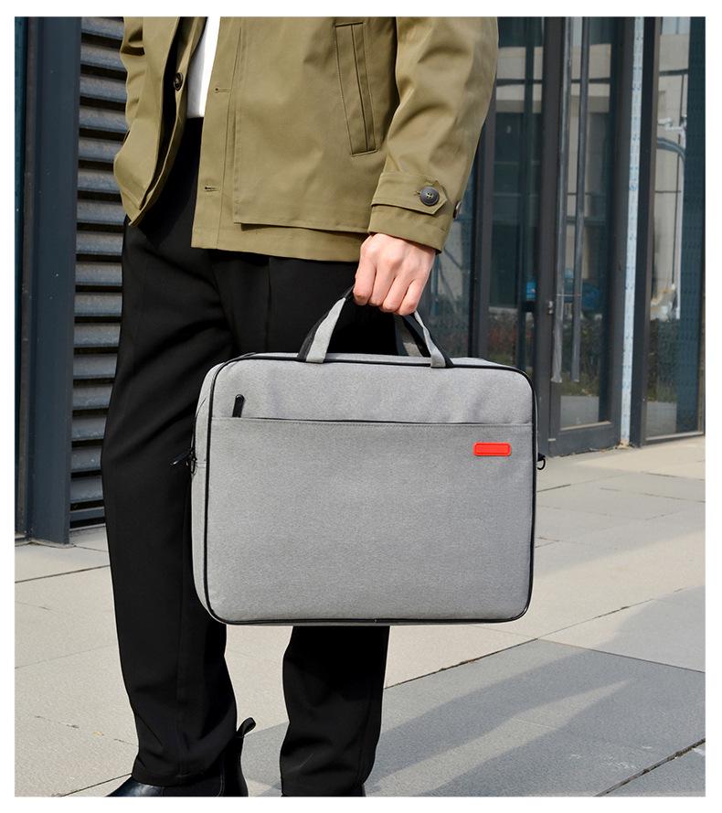 Handheld Crossbody Laptop Briefcase 15.6" - Single Shoulder, Large Capacity, Business Casual Tablet Bag
