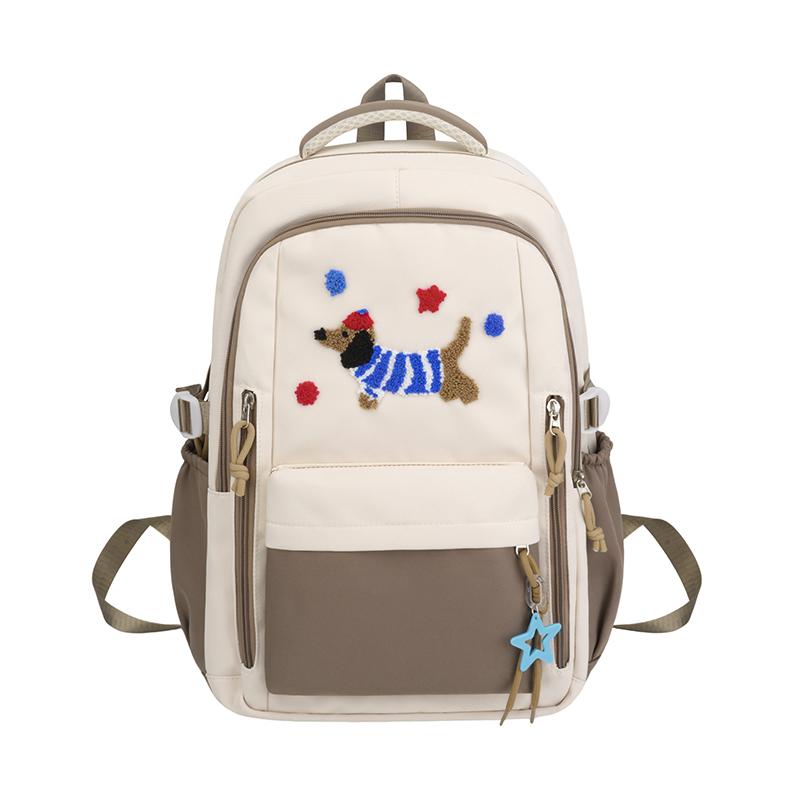 Cartoon-Rucksack mit Kontrastfarbe für Mittelschüler, leichter Schulrucksack, Damenrucksack mit großem Fassungsvermögen