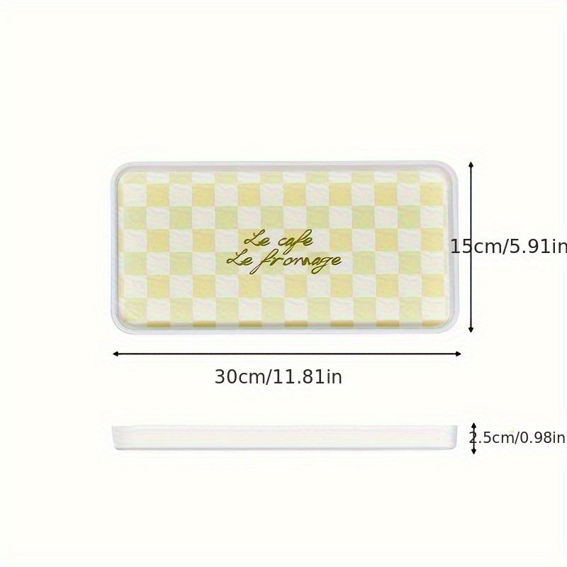 Wysoka Estetyka Lekki Luksus Taca Szachownica - Melaminowa Prostokątna w Stylu Ins Talerz na Herbatę i Deser do Przechowywania na Biurko Domowe