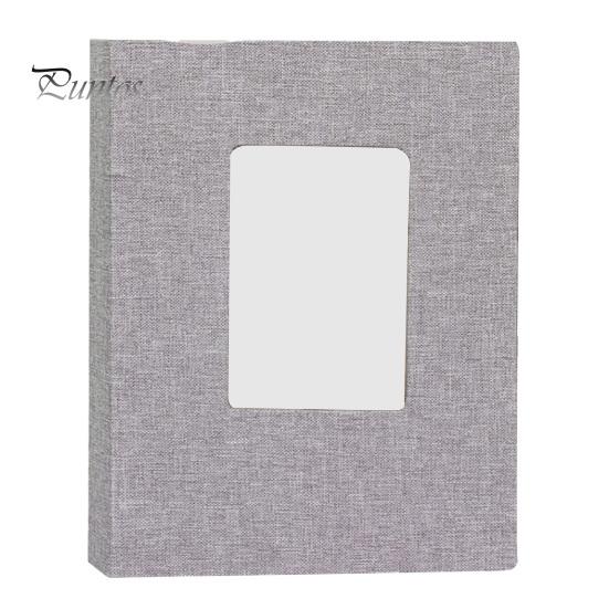 Linen Photo Album Fabric with 208 Pockets Slip-in Picture Albums Cover Memory Family Storage Book Front Window for Anniversary Vacation Wedding