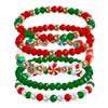 Y2K Polymer Clay Stackable Bracelet Set For Women Santa Claus Tree Elk Deer Snowflake Charm Beaded Bangle Christmas Jewelry