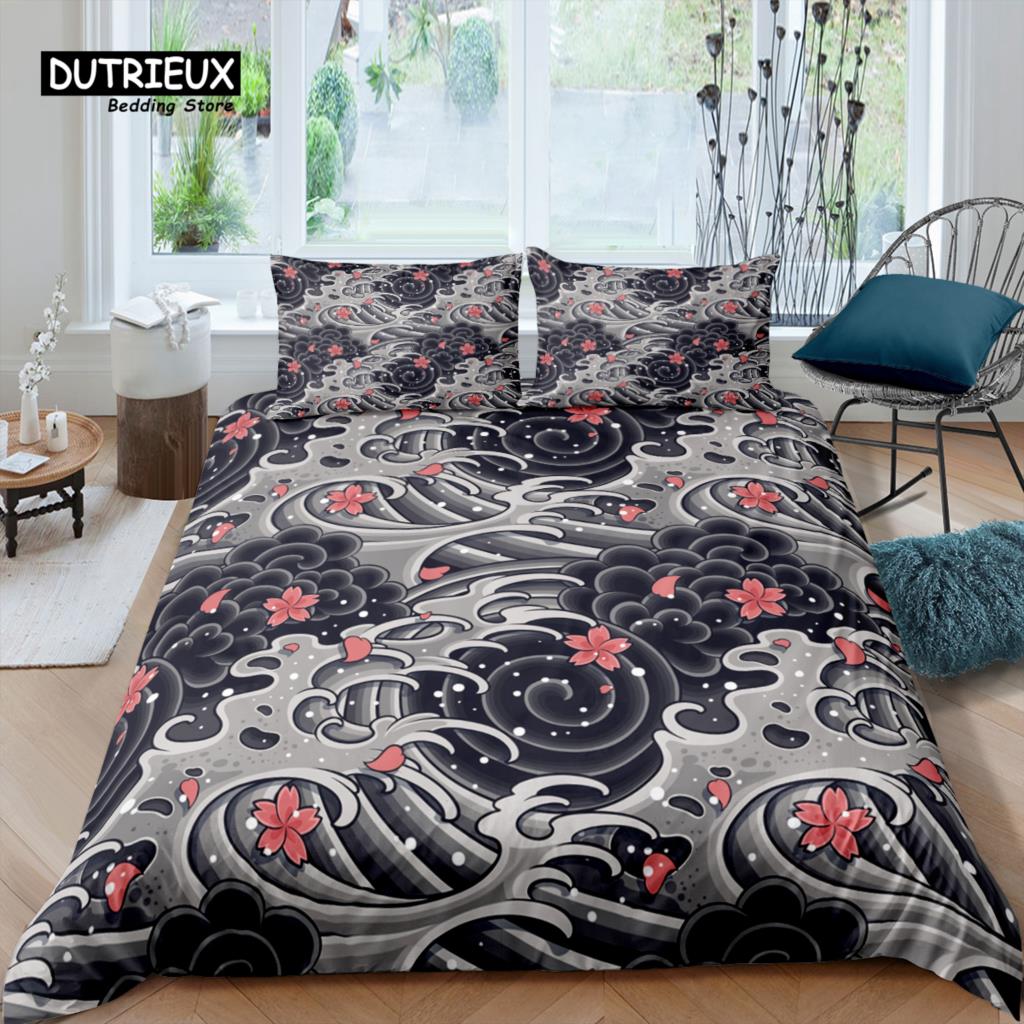 

Home Living Luxury 3D Japanese Crane Bedding Set Fish Duvet Cover Pillowcase Kids Bedding Set Queen and King EU/US/AU/UK Size EU single(135x200cm)