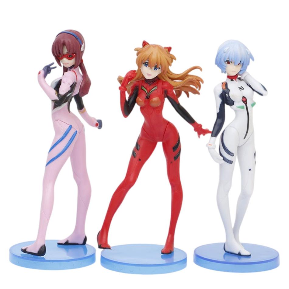 Anime NEON GENESIS EVANGELION 13cm Ayanami Rei Asuka Langley Makinami Figure PVC Model Doll Desktop Decoration Collecting Toys