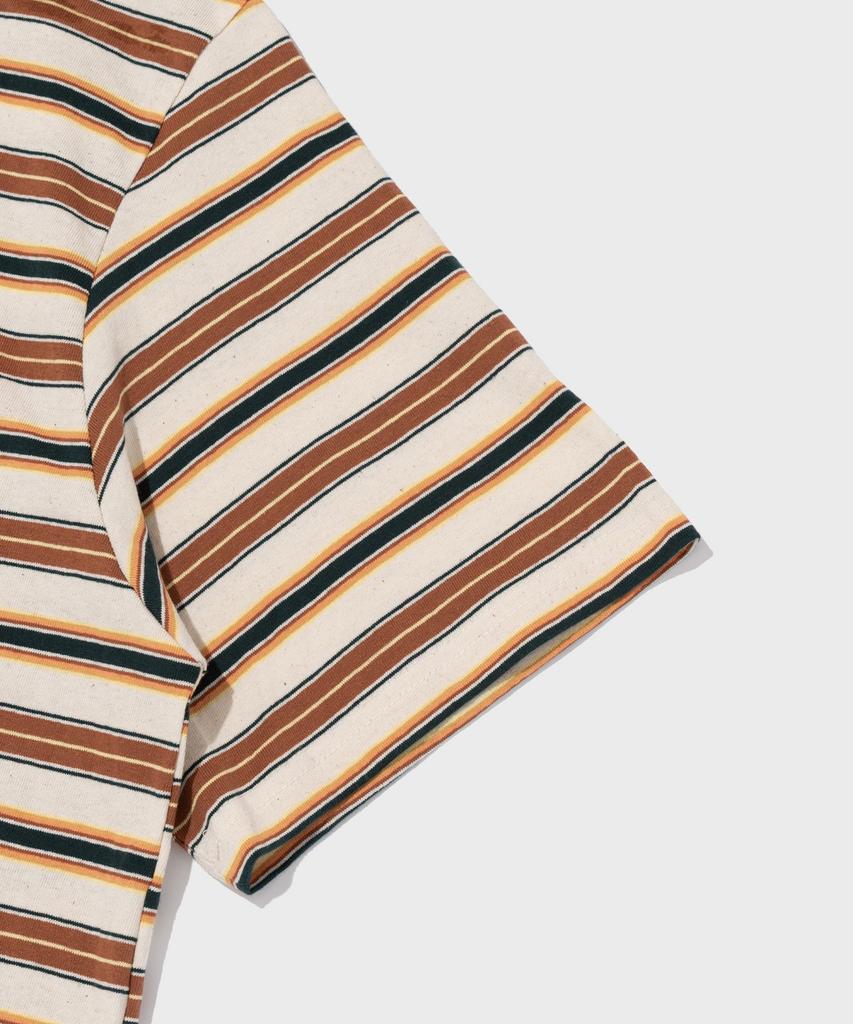 CARGOBROS FOR WOMAN Striped Short Sleeve T-Shirt (Camel)