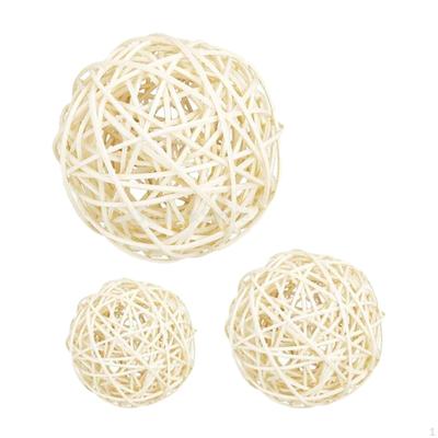 3 palline di rattan sospese, riempitivo decorativo per vasi, ornamento artigianale per baby shower, festa in fattoria