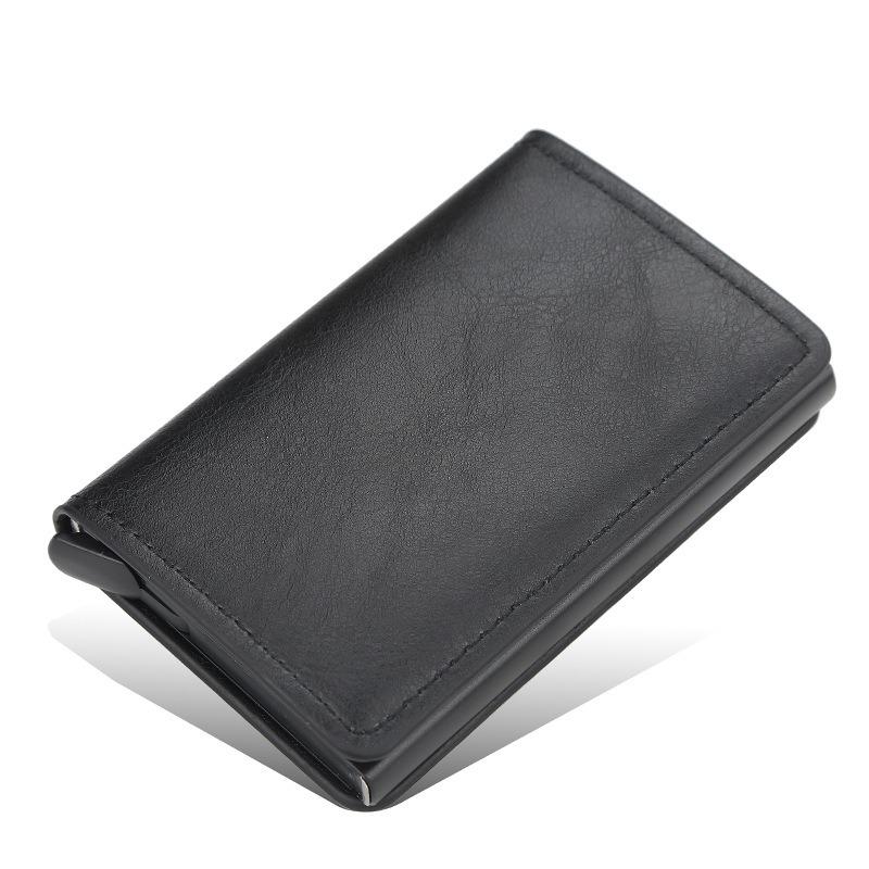 Men's Wallet Plus Women's Short RFID Leather Wallet OEM Custom Aluminum Frame Card Bag