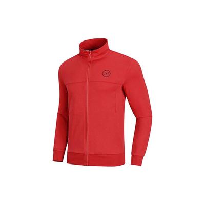Giacca da uomo Li Ning tinta unita con colletto alla coreana e zip Rossa AWDN669-4