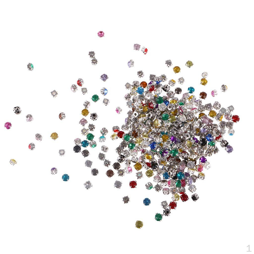300 PZ Da Cucire Strass Cristallo Diamante Impreziosimento Per Vestiti/Scarpe/Borsa
