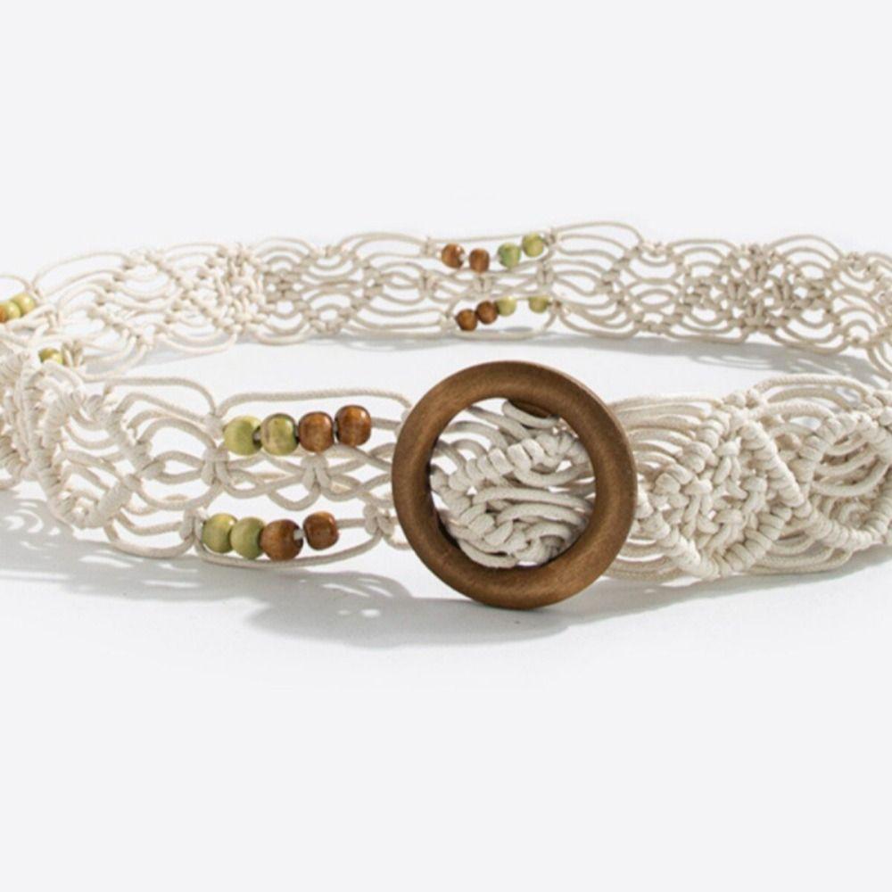 Retro Weave Belt Woven Ethnic Style Waistband Vintage Bohemian Style Belt  Women