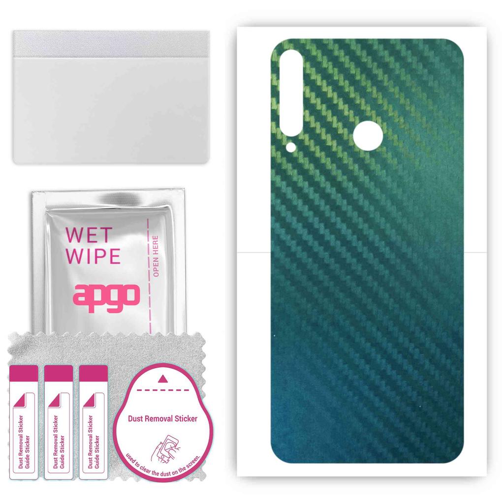 apgo Schutz-Skin-Aufkleber für die Rückseite kompatibel mit Huawei Y7p, Wrap-Folie, Folie, Vinyl - Muster Carbon Chamäleon CAKA1