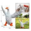 Duck Statue Animal Sculpture Sturdy Lifelike Garden Decor White PVC Ornament for Backgard
