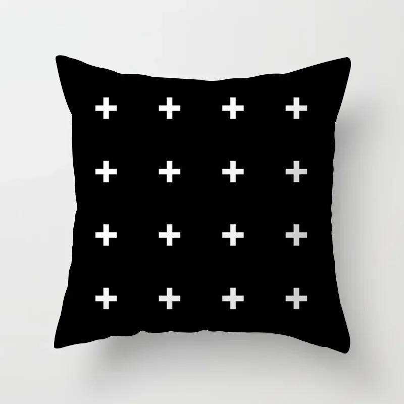 High-grade Black and White Geometric Irregular Pattern Pillowcase Office Living Room Home Pillowcase Car Ornaments
