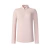Fitted Stand Collar Half Zip Knit Long Sleeve T-Shirt Women Tops Light-Bean-Paste A11W515202FPK