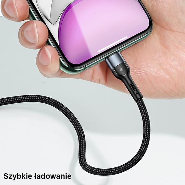Usams Kabel Pleciony U55 2A Micro Usbczarny/Black 1M Sj450Usb01 (Us-Sj450)