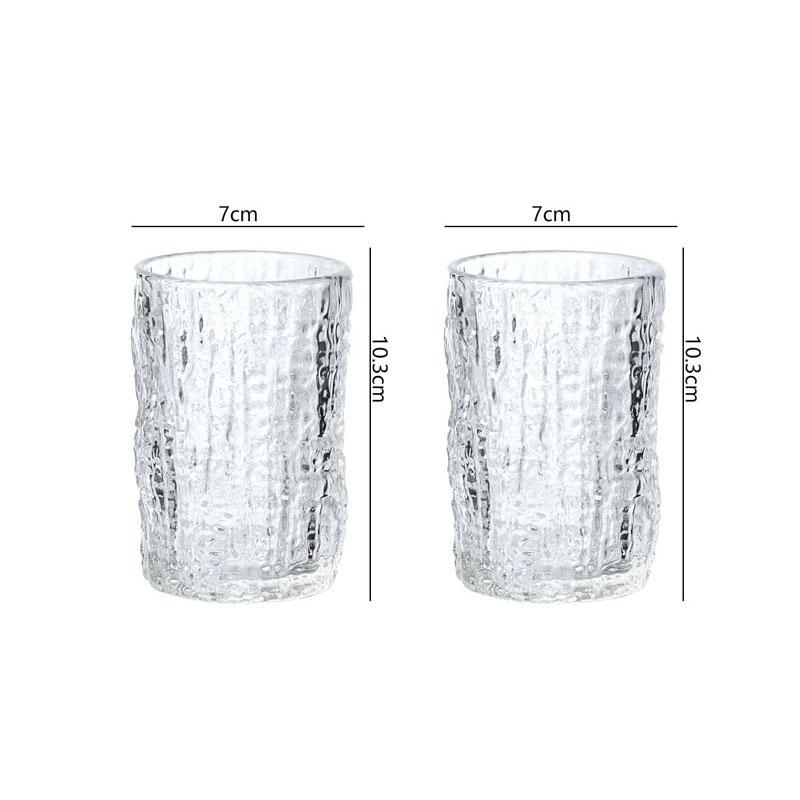 

240мл/340мл Стеклянный стакан с узором дерева Креативные прозрачные бокалы для коктейлей и мохито Легкие роскошные бокалы для виски и бренди Изысканные подарки 2pcs
