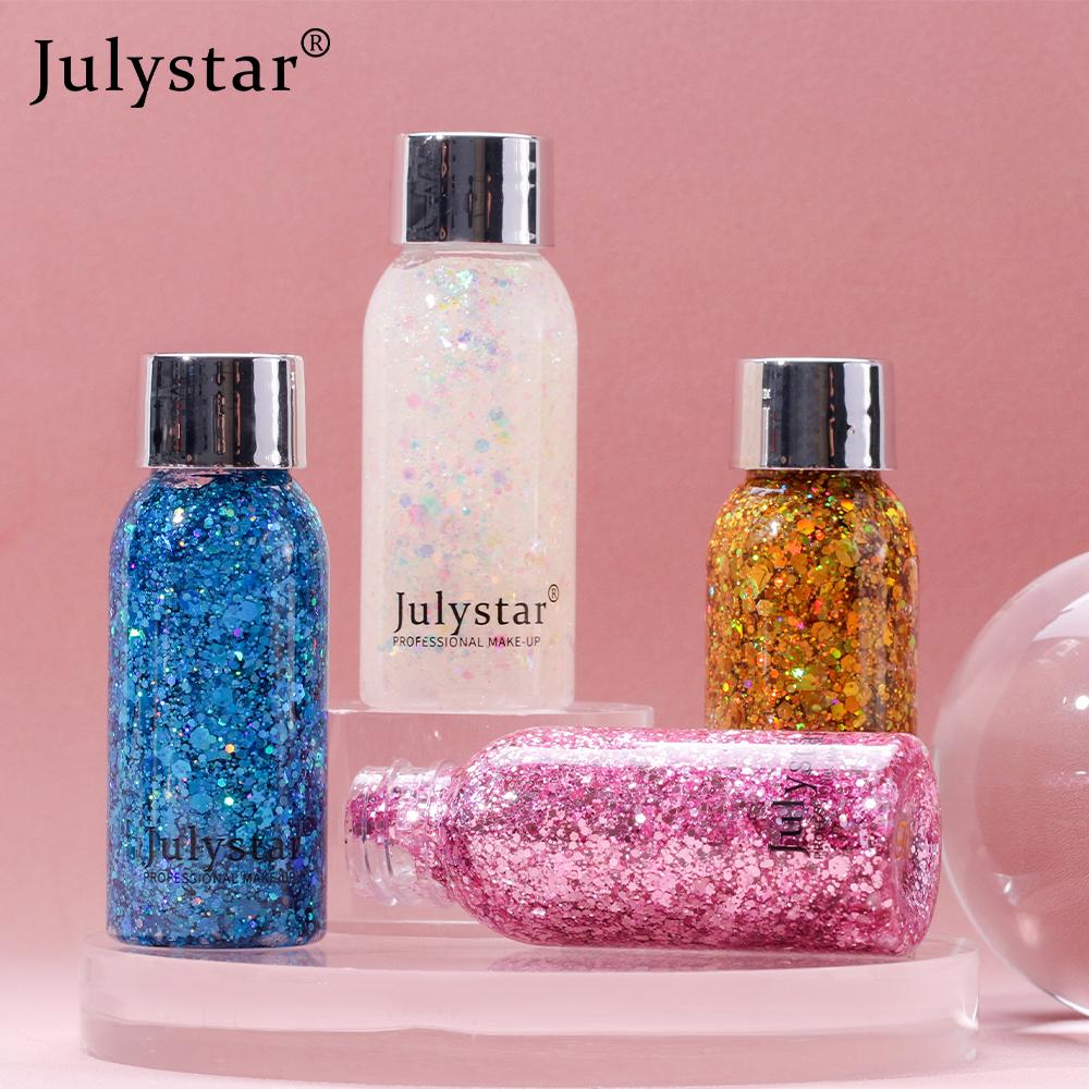 Glitter Eye Shadow Liquid Face Body Sequins Gel Long-Lasting Liquid Face Shimmer Multicolor For Party Music Festival Makeup 30ML