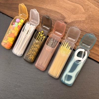 4pcs Mini Portable Storage Boxes-Durable Plastic Organizer with Lids,For Toothpicks,Dental Floss,Jewelry, Small Household Items