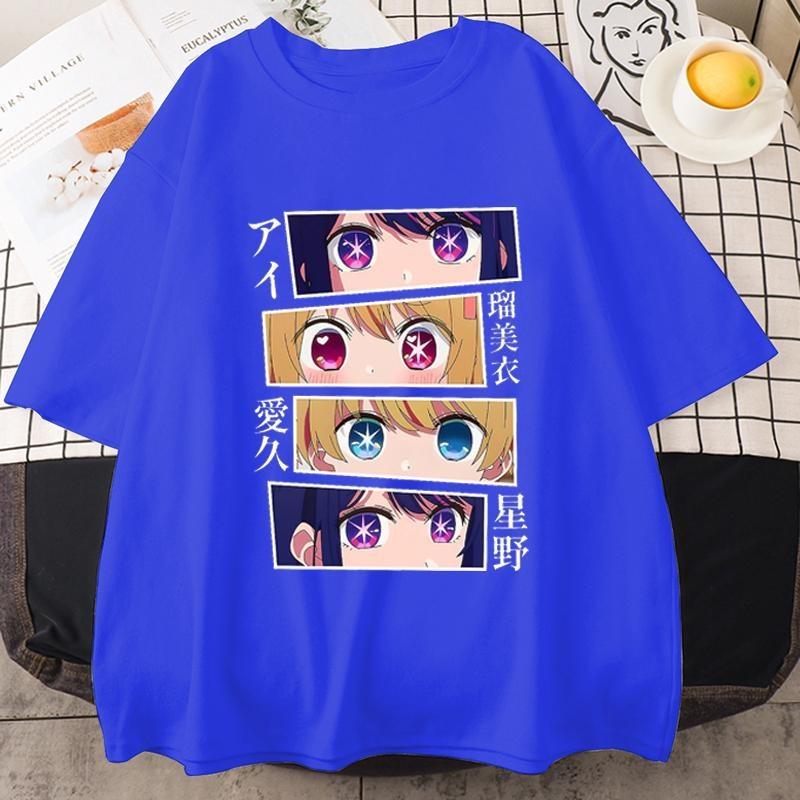 New Anime Eyes Graphic Print T Shirt Women Summer Casual Round Neck Loose Tees Streetwear Fashion Anime Harajuku T-shirts